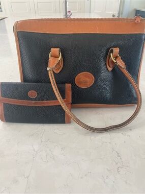 Vintage Dooney & Bourke All Weather Leather Bag with matching wallet